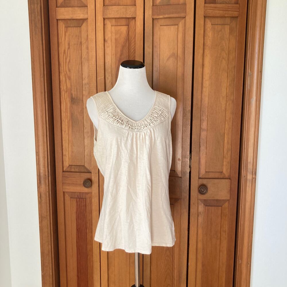 Coldwater Creek Beige Stretch Pullover Top, Size M